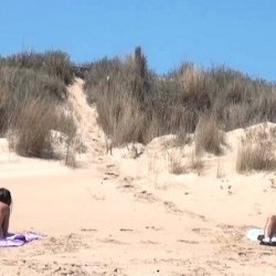 BEACH DOGGING! Ainara messes up, spontaneous dicks get her pussy and a COUPLE  joins the party! (IMPROVISED SWINGING!)